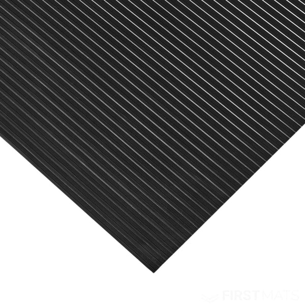 Wide ribbed rubber matting corner swatch