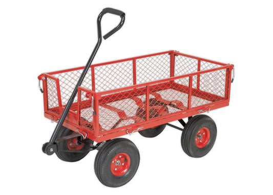 Basic turntable truck with mesh base and sides