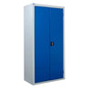 large blue metal cabinet