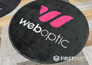 Circular shape logo mat for Weboptic Web Design & Development