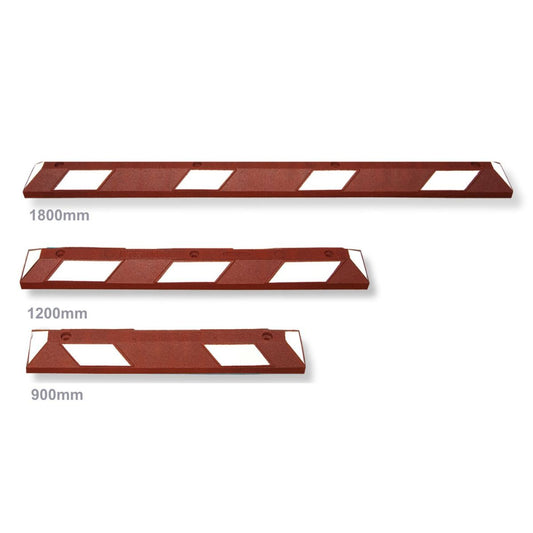 Red and White Rubber Parking Stops (90cm, 120cm, 180cm)