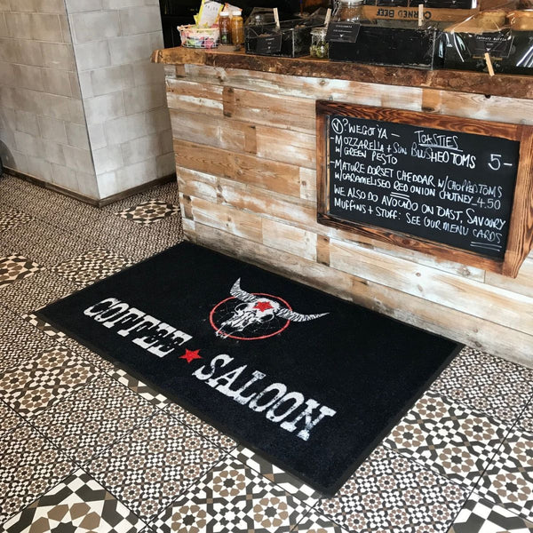 Coffee Saloon Cafe Logo Mat