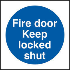 Fire Door Keep Locked Shut Sign (100mm x 100mm)