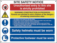 Site Safety Notice - Foamex 3mm PVC Sign (5 Messages)