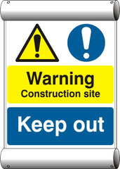 Warning Construction Site Keep Out - PVC Scaffold Banner