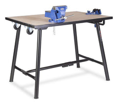 Folding Workbench with Handles, Wheels and Vices - 300kg Load