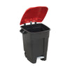 100 Litre Foot Pedal Wheelie Bins with Coloured Lids red open (4634658308131)