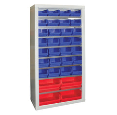 Parts Storage Cabinet with 28 x size 4 and 4 x size 6 Containers