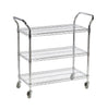 Chrome Wire 3-Tier Catering Trolley with Flat Shelves (6250549051563)