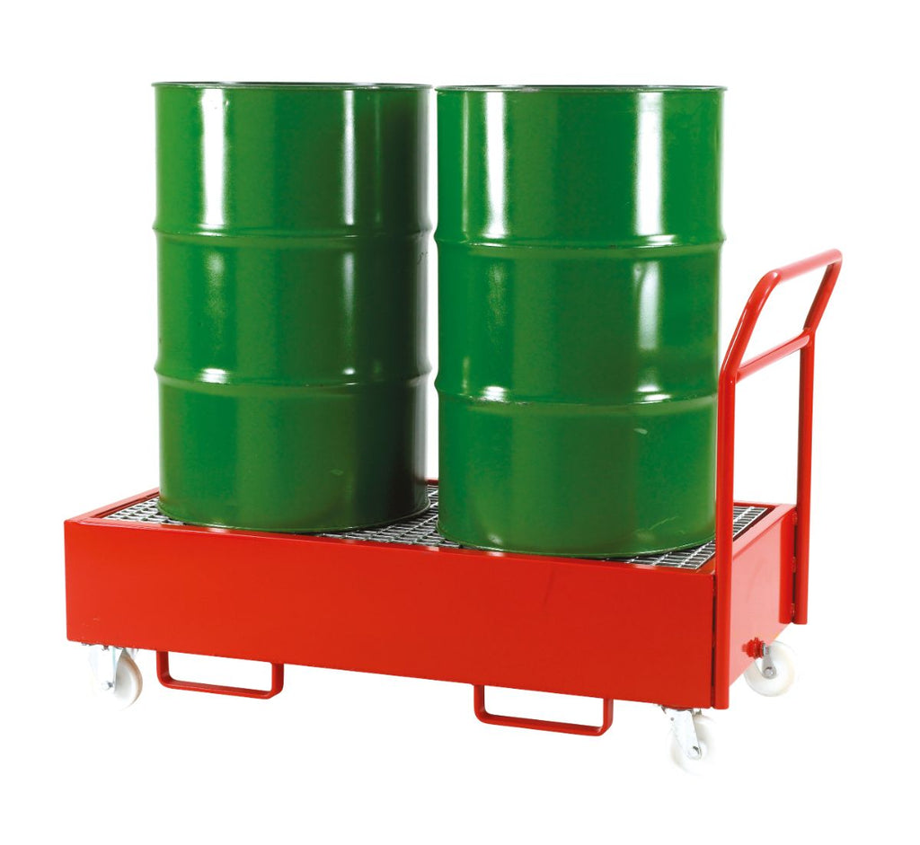 Mobile Oil Drum Bund Trolley propped (6728297087147)