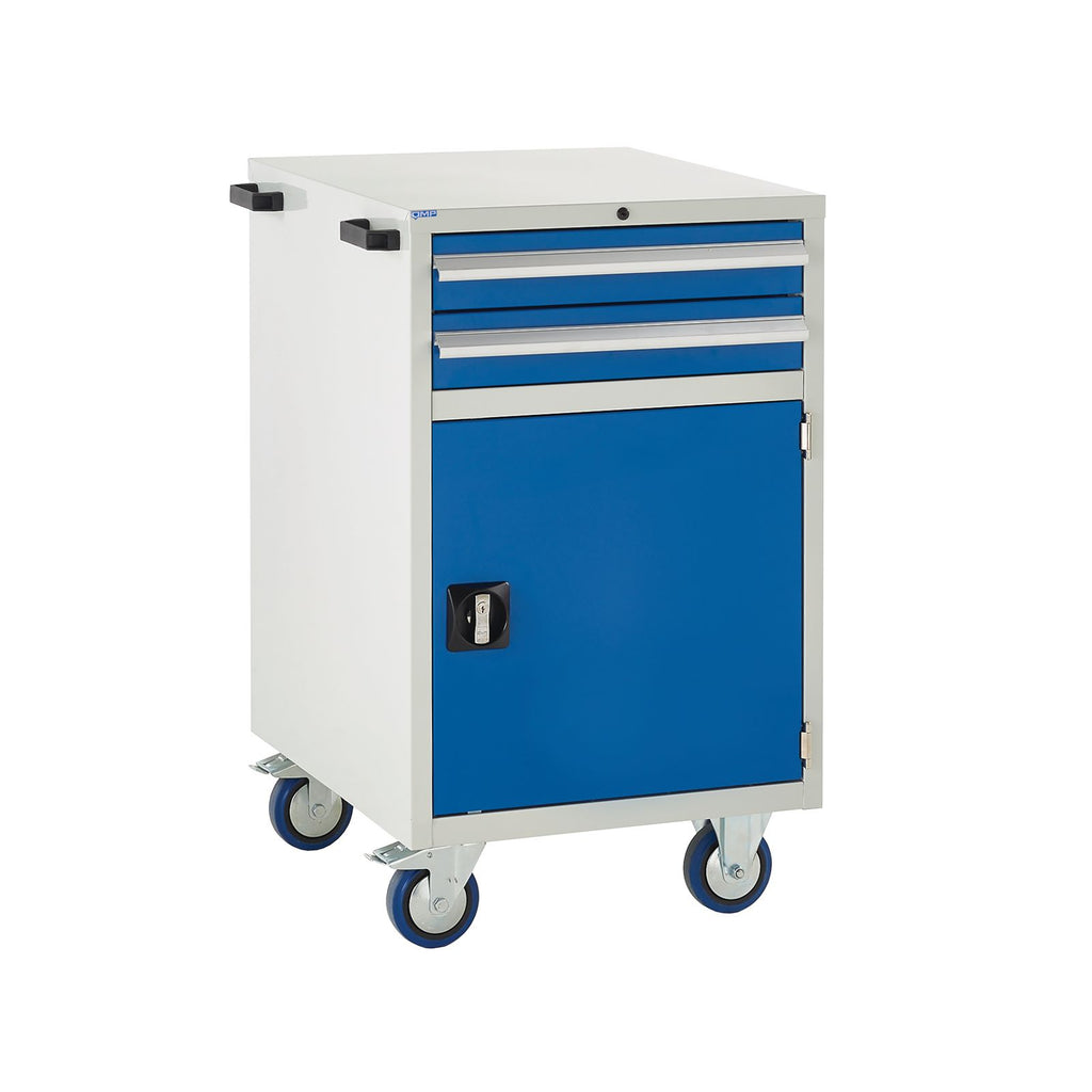 EUC9860652MB Mobile Tool Storage Cupboard with 2 Drawers Blue (4483362816035)