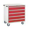 EUC989065CMR Mobile Tool Cabinet with 5 Drawers (Same Sizes) Red (4483363012643)
