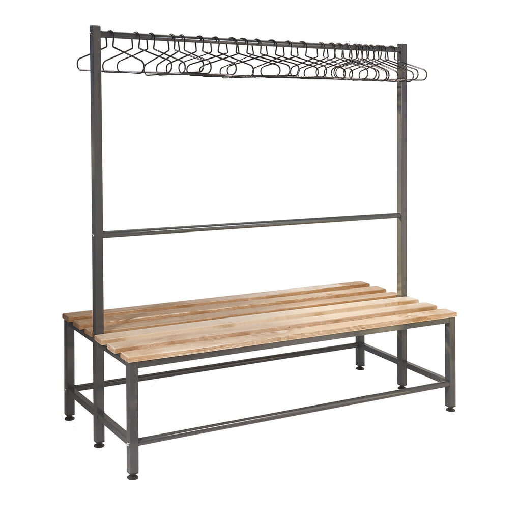 changing room bench with hangers (4485757435939)