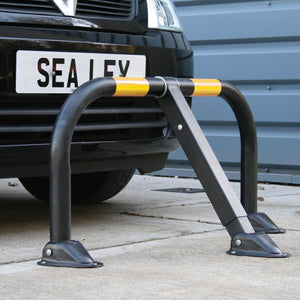 Steel Triple Leg Folding Parking Barrier - Integral Lock