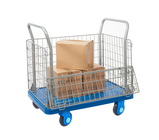 Quiet Castor Mesh Trolley with Half-Drop Side (4590902771747)