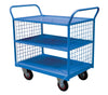 3 Tier Premium Shelf Trolleys with Mesh Sides RTTST90603MB Blue (4478046961699)