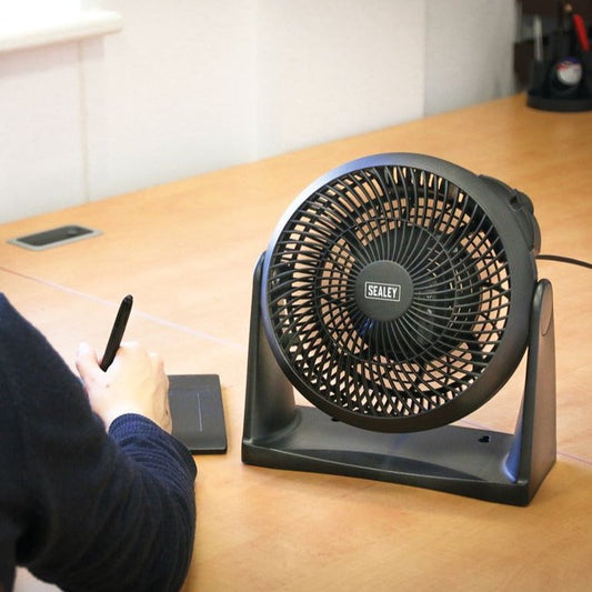 8" Desk or Floor Fan - 3-Speed in use (4615554629667)
