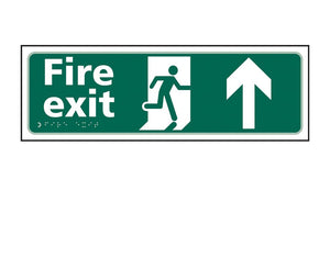 Fire Exit Arrow Up - Braille Sign