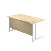 Cantilever Rectangular Office Desks 800mm Deep maple white (5973569896619)