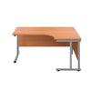 Right Hand Curved Office Desks (L Shape) beech silver front (5973569765547)