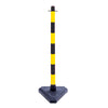chain post set black and yellow with concrete filled base (4555548491811)