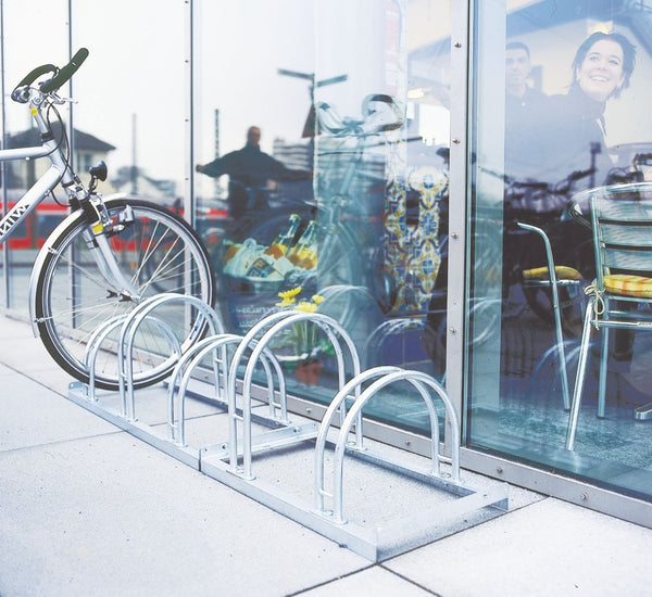 double sided outdoor cycle storage rack in use (4570300874787)