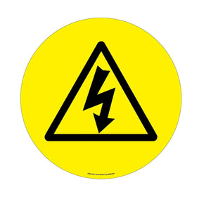 430mm Self Adhesive Floor Sign - Electrical Hazard