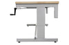 Premium Height Adjustable Workbench with Wood Top low side view (4453380292643)