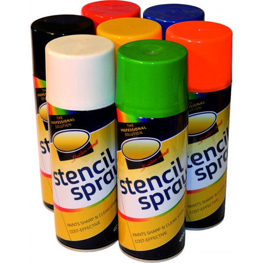 Stencil spray paint cans