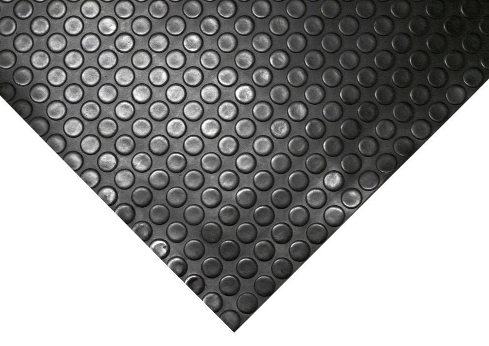 studded black rubber matting swatch