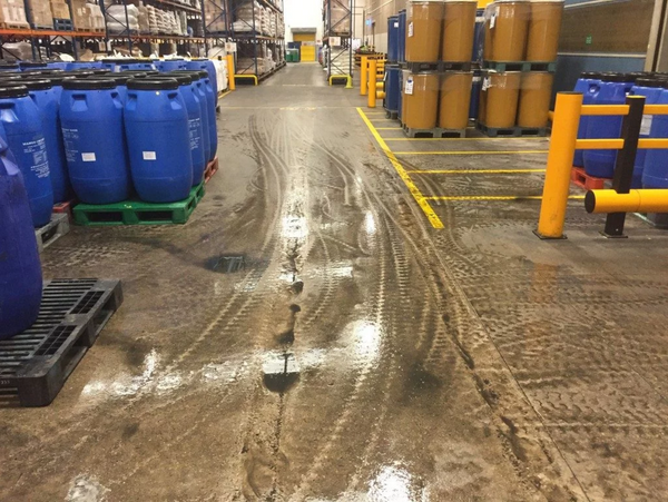 Wet Floor In Warehouse