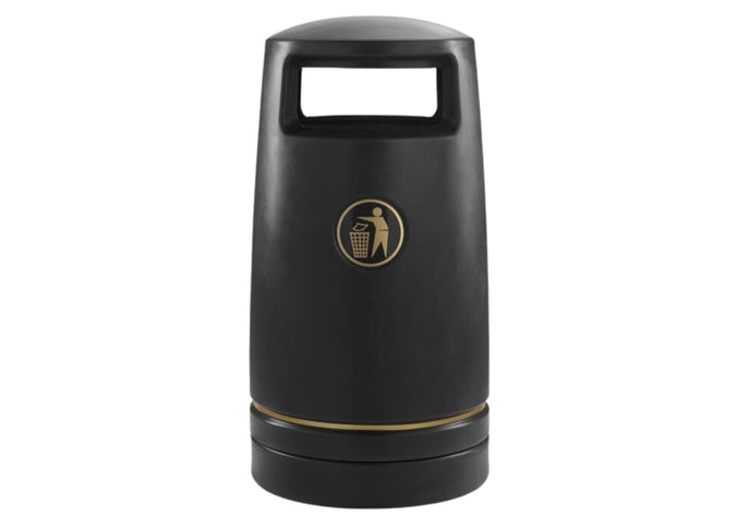 100-Litre Hooded Outdoor Litter Bins - Black