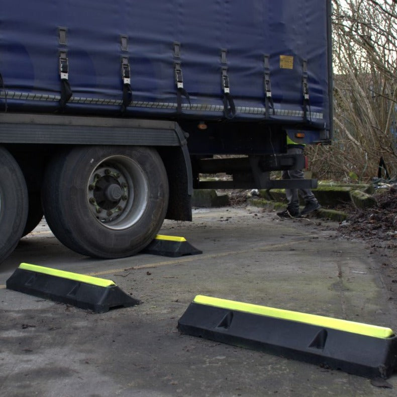 HGV Wheel Stop in use