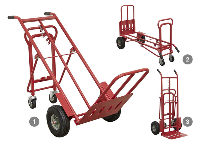 3 Position Sack Truck with Pneumatic Tyres - 250kg Capacity