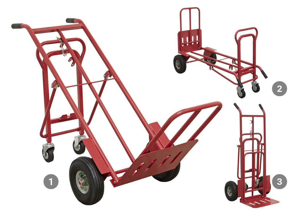 3 Position Sack Truck with Pneumatic Tyres - 250kg Capacity