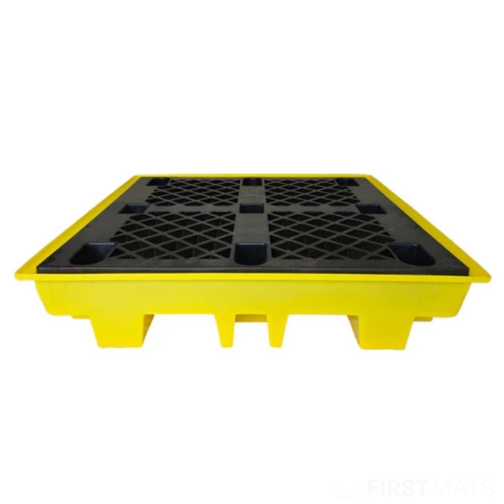 4-Drum Low-Profile Bunded Spill Pallet