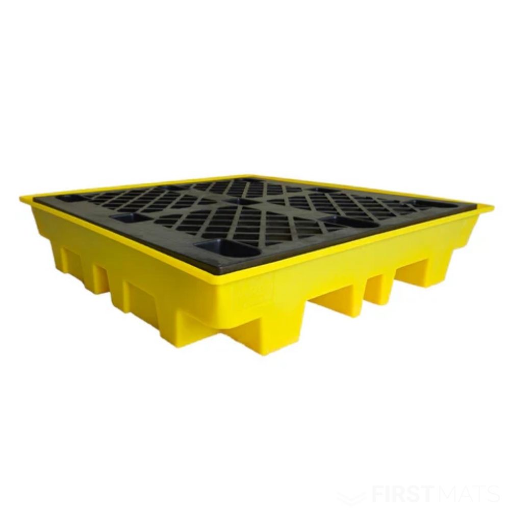 4-Drum Low-Profile Bunded Spill Pallet