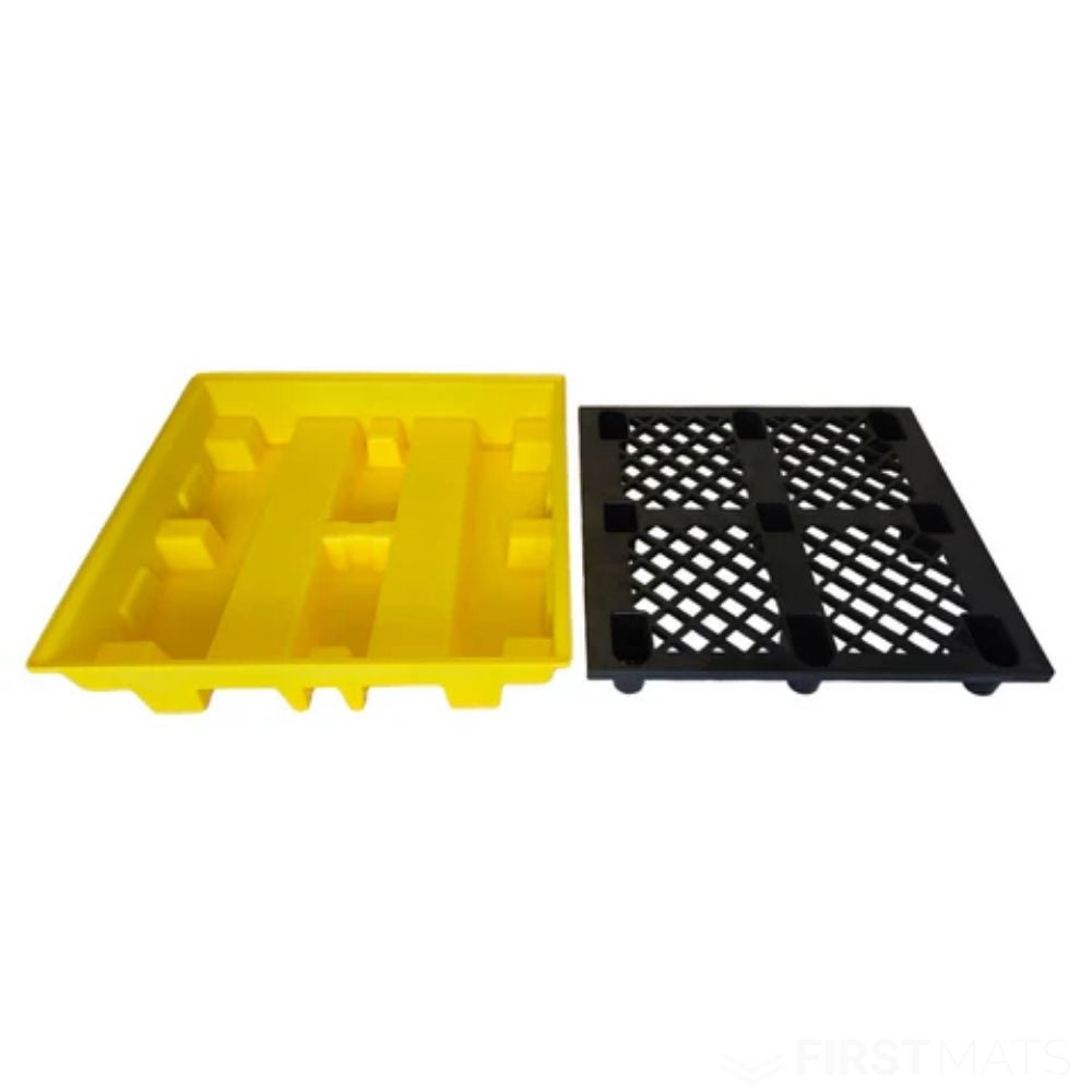 4-Drum Low-Profile Bunded Spill Pallet