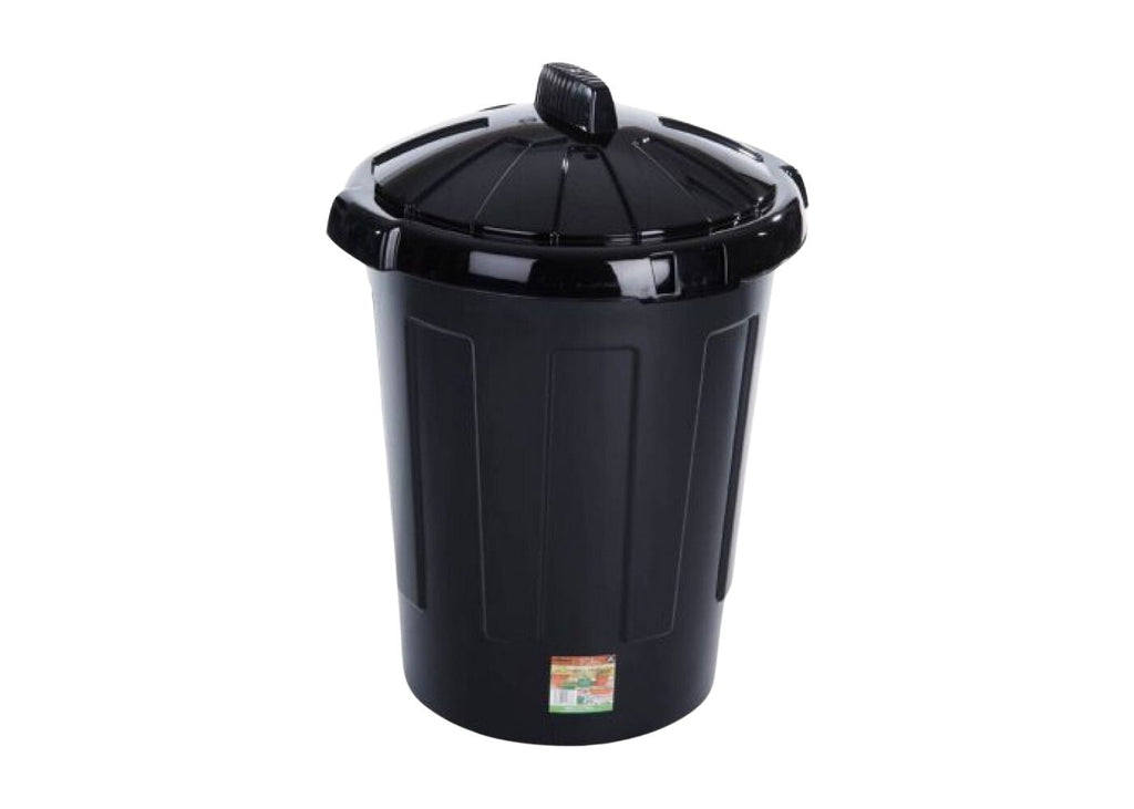 80-Litre Basic Black Plastic Dustbin 