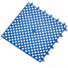 Blue grid-patterned mat on a white background
