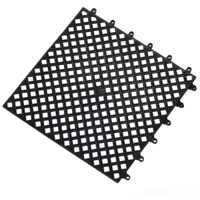 Black interlocking PVC mat tile