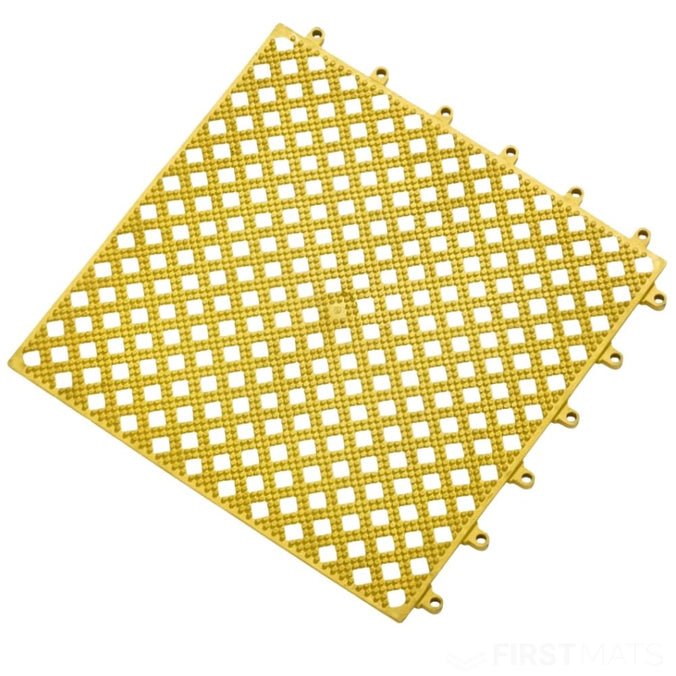 Yellow interlocking PVC mat tile