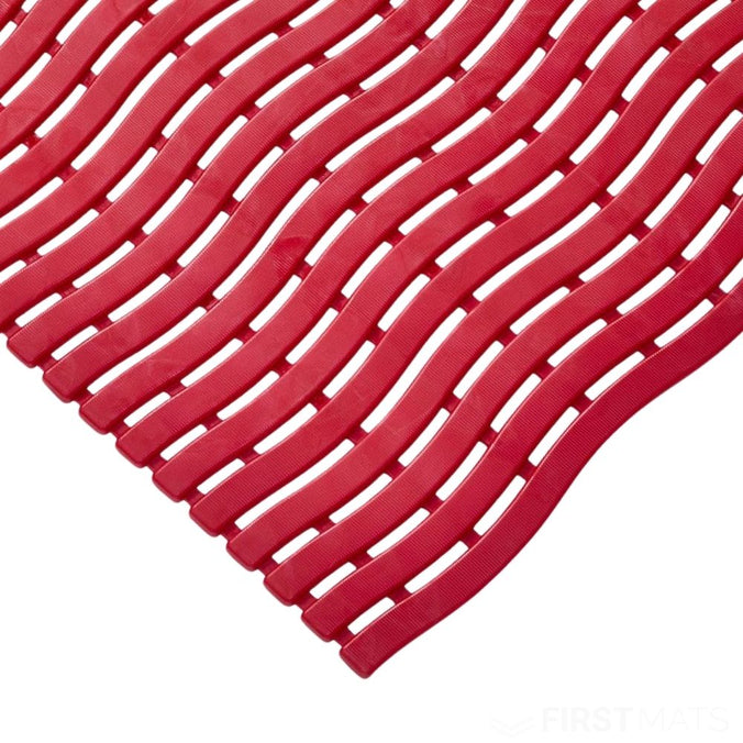 Aqua-Step Duckboard Matting Red Corner Swatch