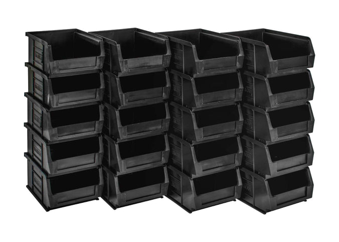 Black Recycled TC Small Parts Bins  - TC Stack