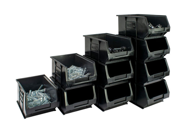 Black Recycled TC Small Parts Bins_ Various with Nuts and springs