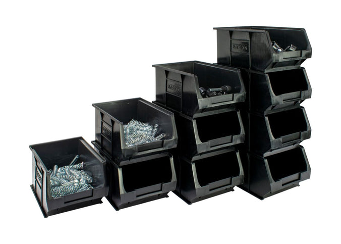 Black Recycled TC Small Parts Bins_ Various with Nuts and springs