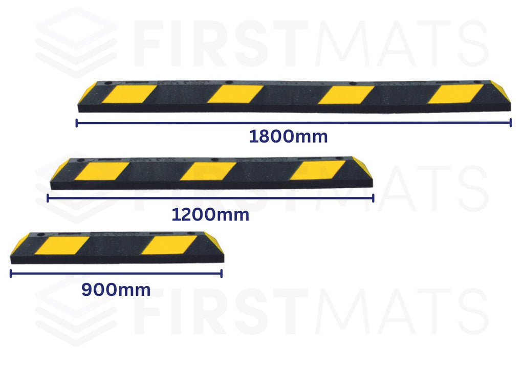 Black and Yellow Rubber Parking Stops (90cm, 120cm, 180cm)