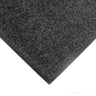 Close-up of a textured black mat on a white background
