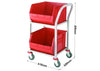 Container Trolley with 2 Plastic Tote Containers with Dimensions