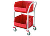 Container Trolley with 2 Plastic Tote Containers